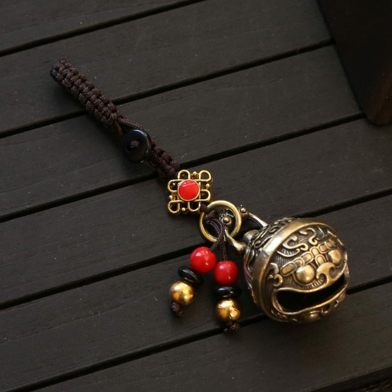Hollow Out Pixiu Bell Keyring Pendant Gift