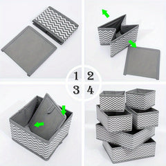 6pcs Drawer Organizer Foldable Storage Box for Desk Yacht Cabin Home