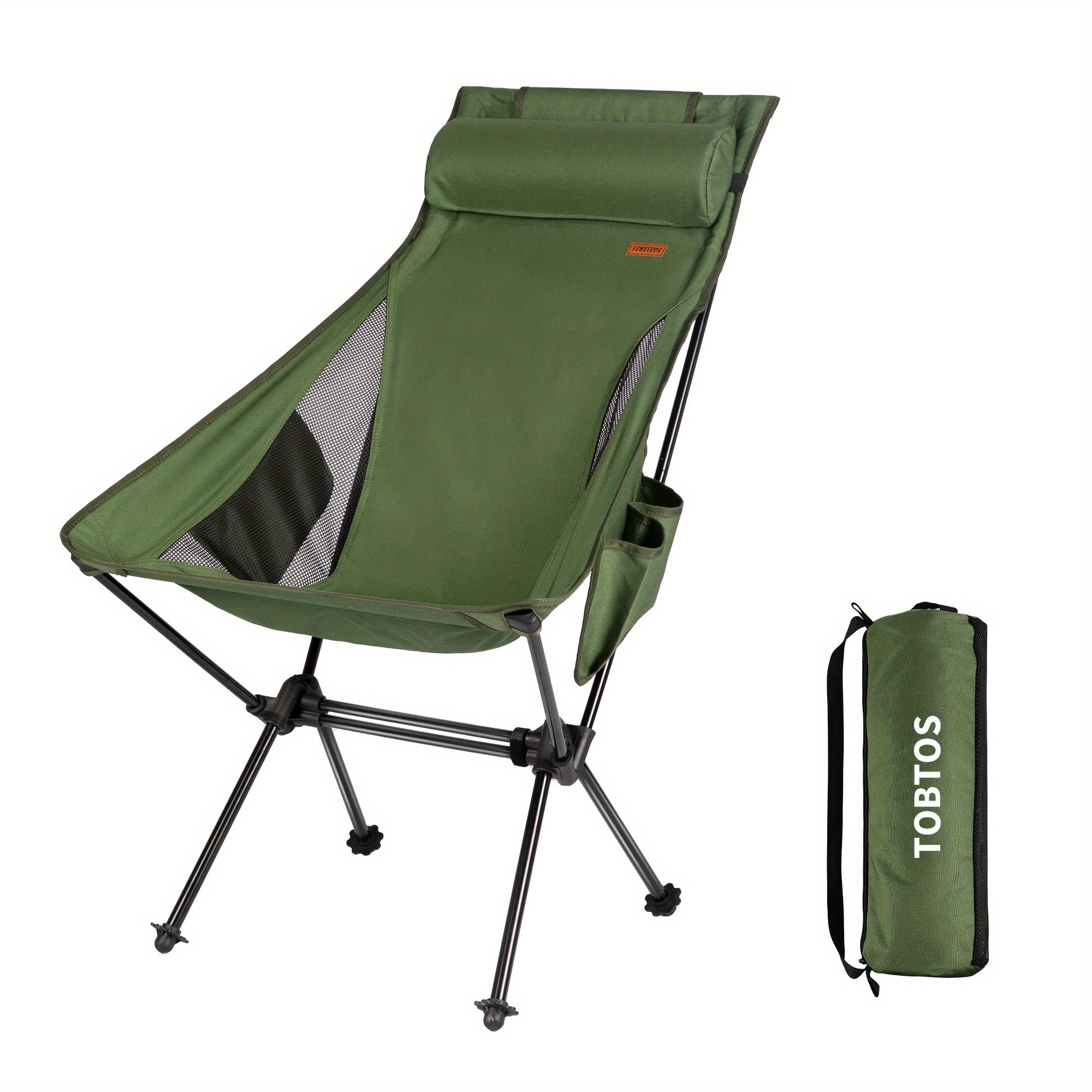 High Back Camping Chair & Carry Bag for Outdoors