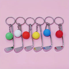 2pcs Golf Ball Keychain Pendant for Men