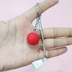 2pcs Golf Ball Keychain Pendant for Men
