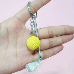 2pcs Golf Ball Keychain Pendant for Men