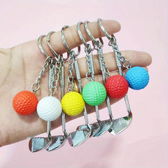 2pcs Golf Ball Keychain Pendant for Men