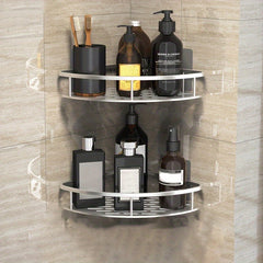 Marine Bathroom Storage Rack No Drilling Wall Mounted Corner Rack