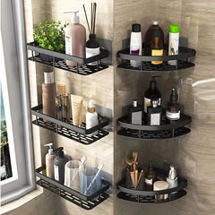 Marine Bathroom Storage Rack No Drilling Wall Mounted Corner Rack