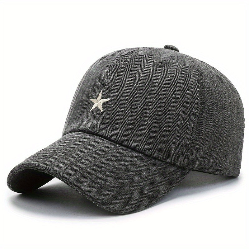 Unisex Breathable Baseball Cap With Star Embroidery