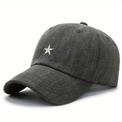 Unisex Breathable Baseball Cap With Star Embroidery