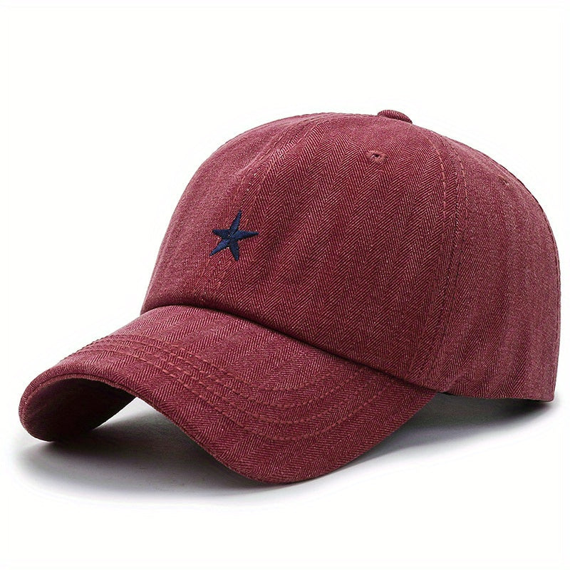 Unisex Breathable Baseball Cap With Star Embroidery