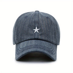 Unisex Breathable Baseball Cap With Star Embroidery