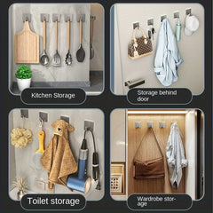 5pcs Stainless Steel Adhesive Hooks 304 Strong Load-bearing Non-Punching