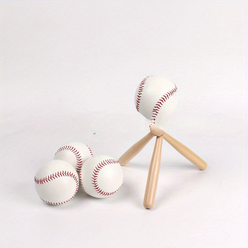 Wooden Baseball Display Stand Holder Bat Style Ball Holder