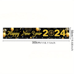 Happy Year Banner Outdoor Courtyard Party Decoration