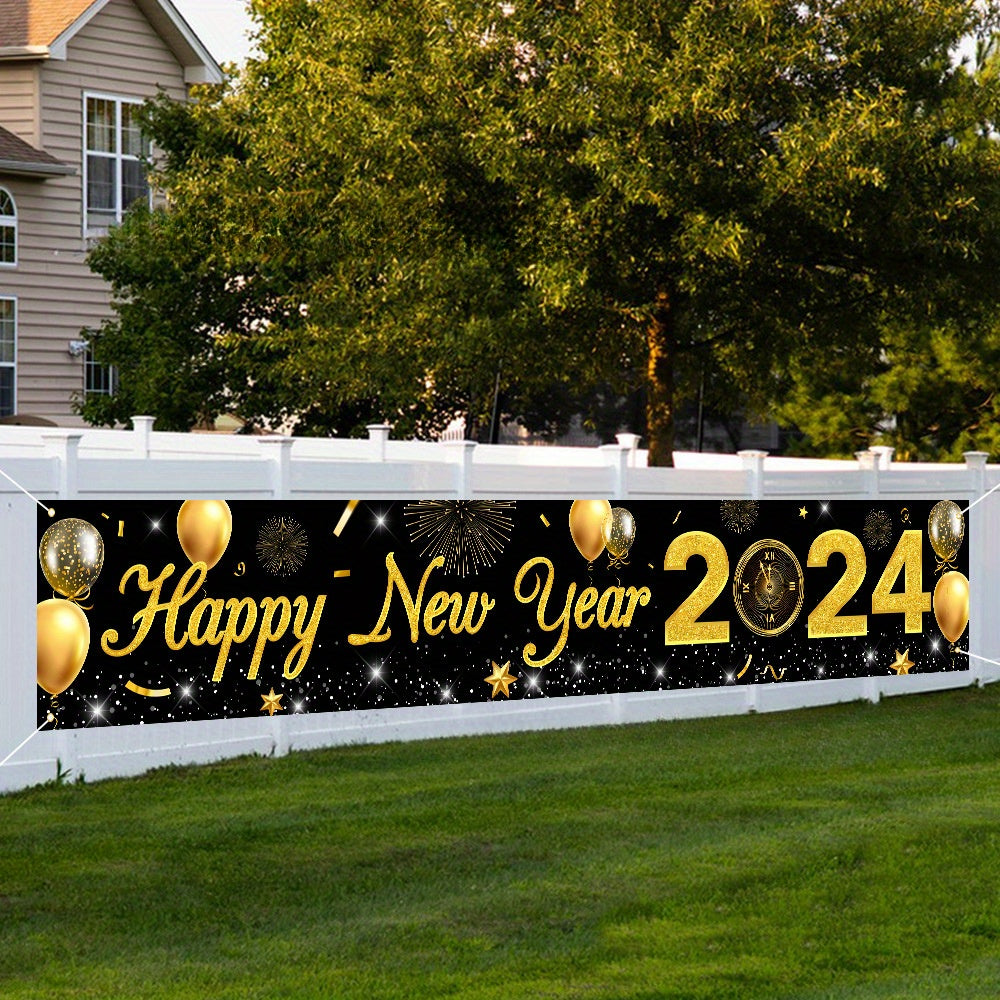 Happy Year Banner Outdoor Courtyard Party Decoration