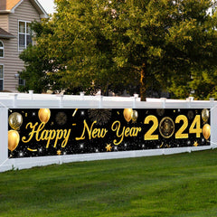 Happy Year Banner Outdoor Courtyard Party Decoration