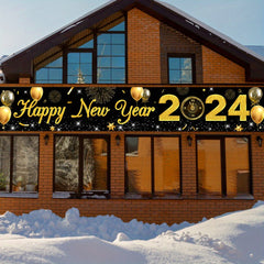 Happy Year Banner Outdoor Courtyard Party Decoration