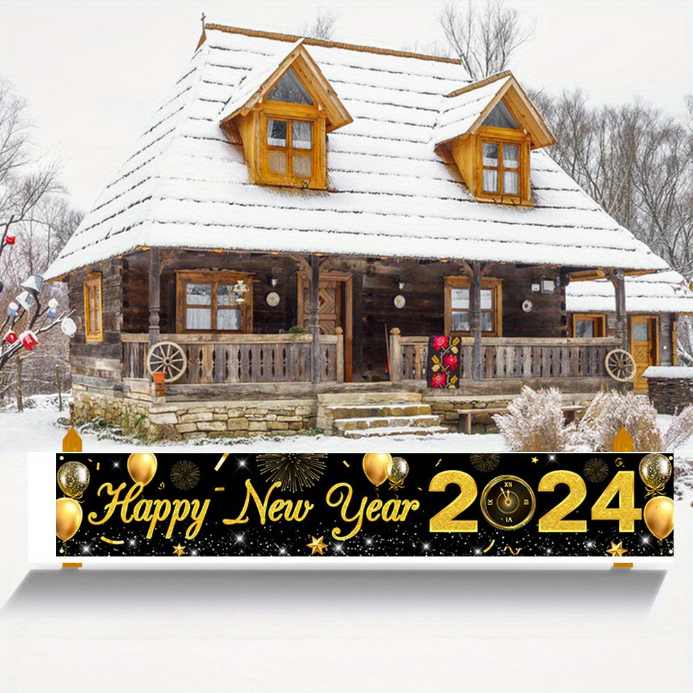 Happy Year Banner Outdoor Courtyard Party Decoration
