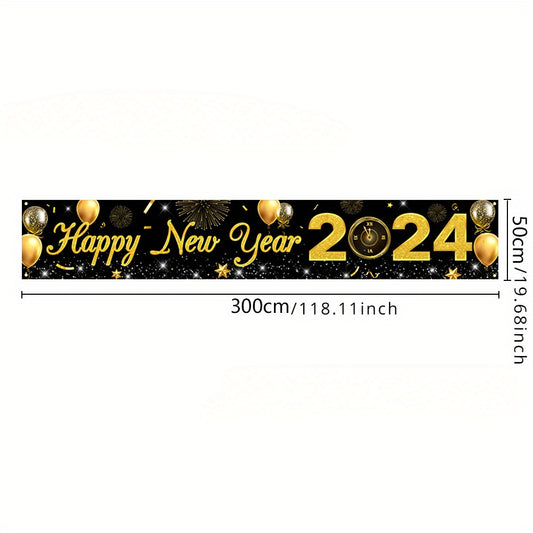 Happy Year Banner Outdoor Courtyard Party Decoration
