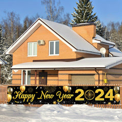 Happy Year Banner Outdoor Courtyard Party Decoration