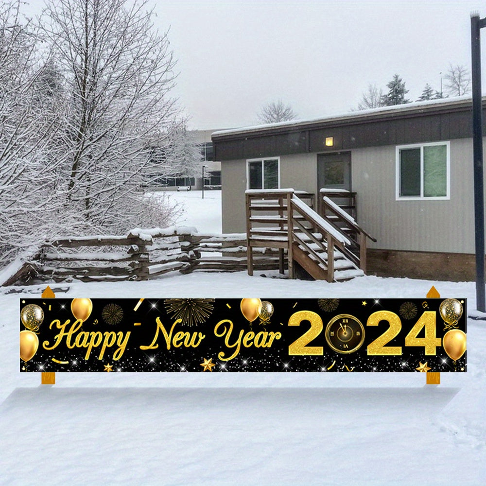 Happy Year Banner Outdoor Courtyard Party Decoration