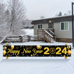 Happy Year Banner Outdoor Courtyard Party Decoration