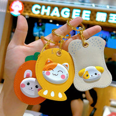 Small Animal Card Cover Cartoon Keychain Bag Ornament