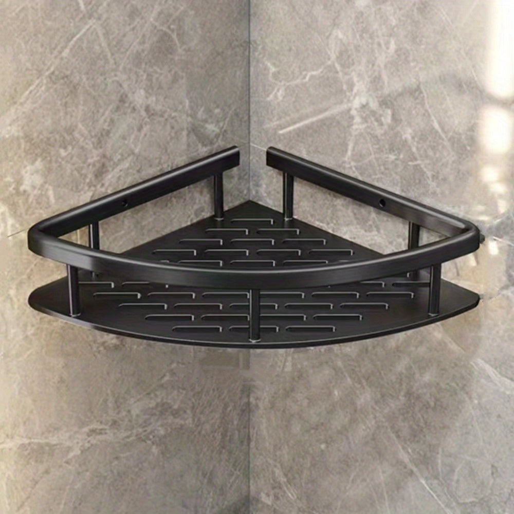 Marine Bathroom Storage Rack No Drilling Wall Mounted Corner Rack