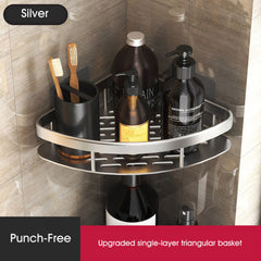 Marine Bathroom Storage Rack No Drilling Wall Mounted Corner Rack