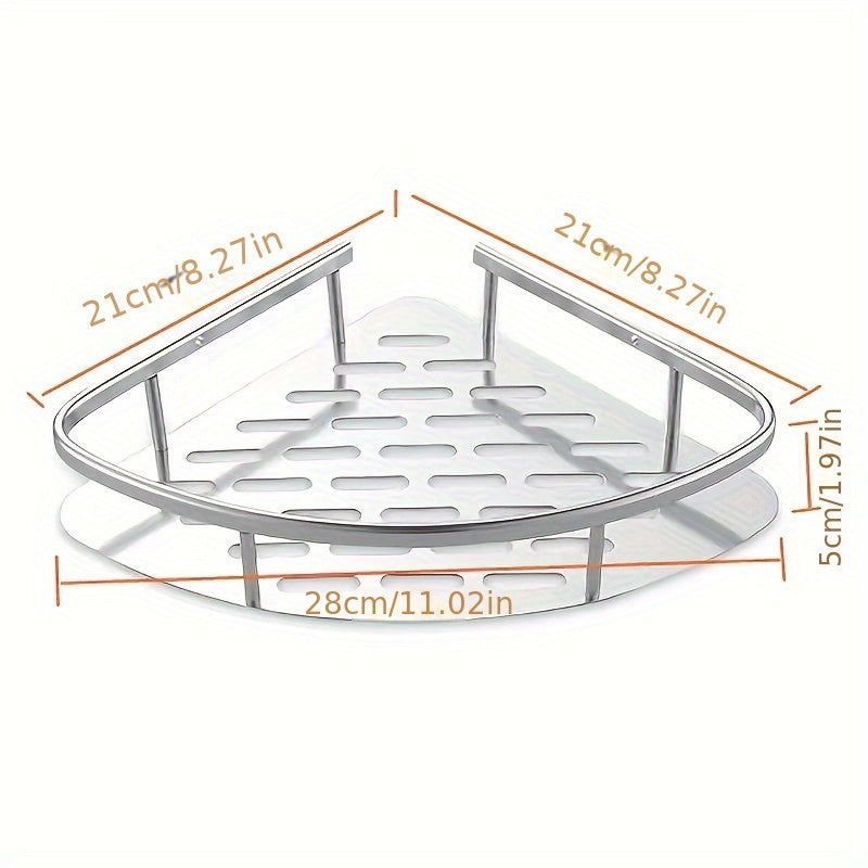 Marine Bathroom Storage Rack No Drilling Wall Mounted Corner Rack
