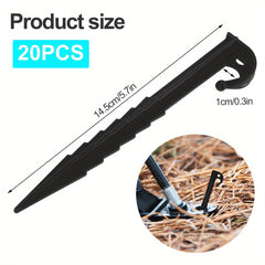 20pcs Plastic Tent Stakes Heavy Duty Lightweight Tarp Pegs Camping Stake Nail