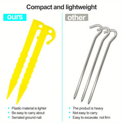 20pcs Plastic Tent Stakes Heavy Duty Lightweight Tarp Pegs Camping Stake Nail