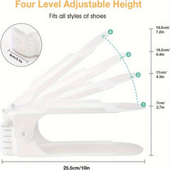 8pcs Shoe Slot Organizer Double Layer Shoe Rack Space Saving Shoe Holder