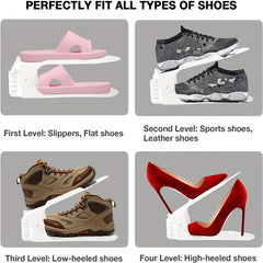 8pcs Shoe Slot Organizer Double Layer Shoe Rack Space Saving Shoe Holder