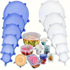 6 Sizes Silicone Bowl Covers Reusable Airtight Wrap Lids