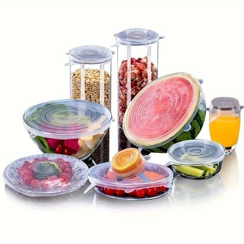 6 Sizes Silicone Bowl Covers Reusable Airtight Wrap Lids