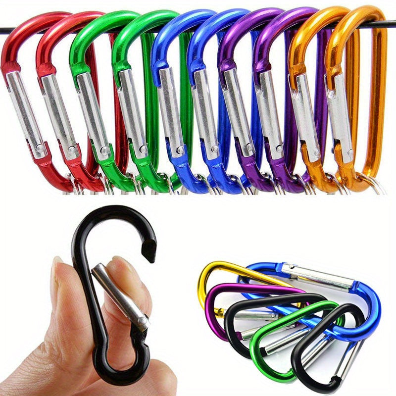 20pcs Aluminum D Ring Keychain Snap Hook Clip for Camping