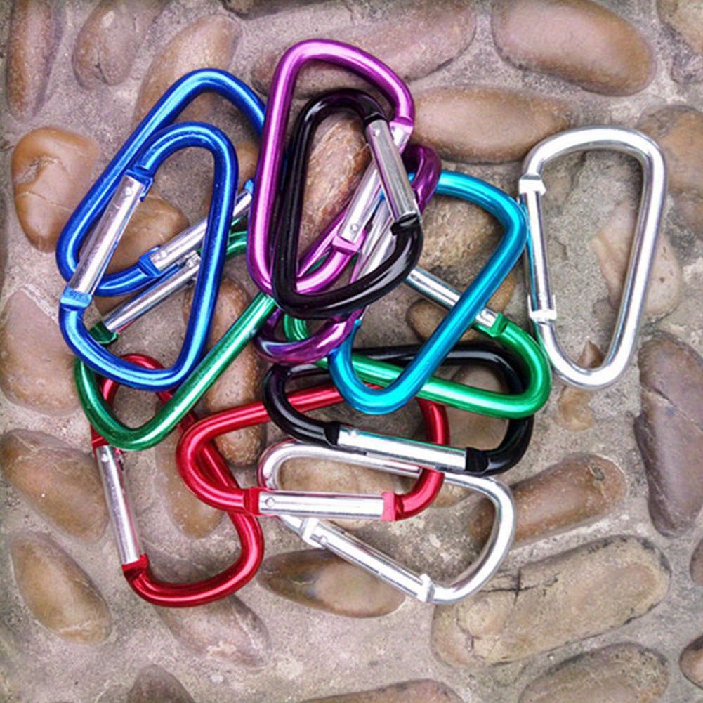 20pcs Aluminum D Ring Keychain Snap Hook Clip for Camping