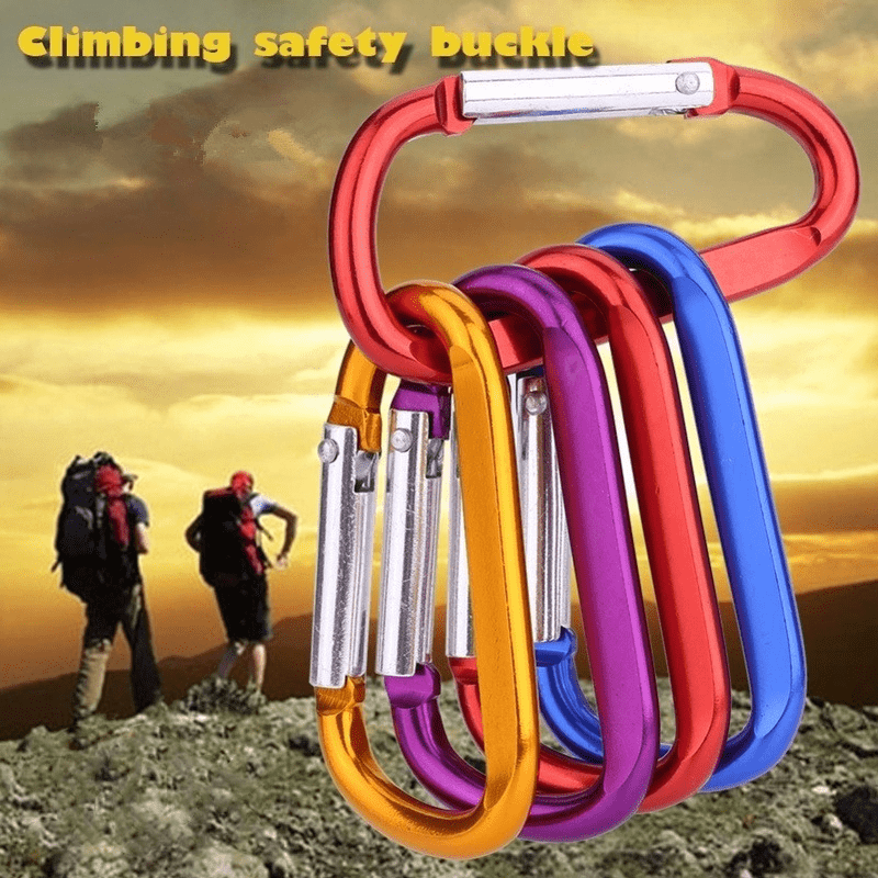 20pcs Aluminum D Ring Keychain Snap Hook Clip for Camping