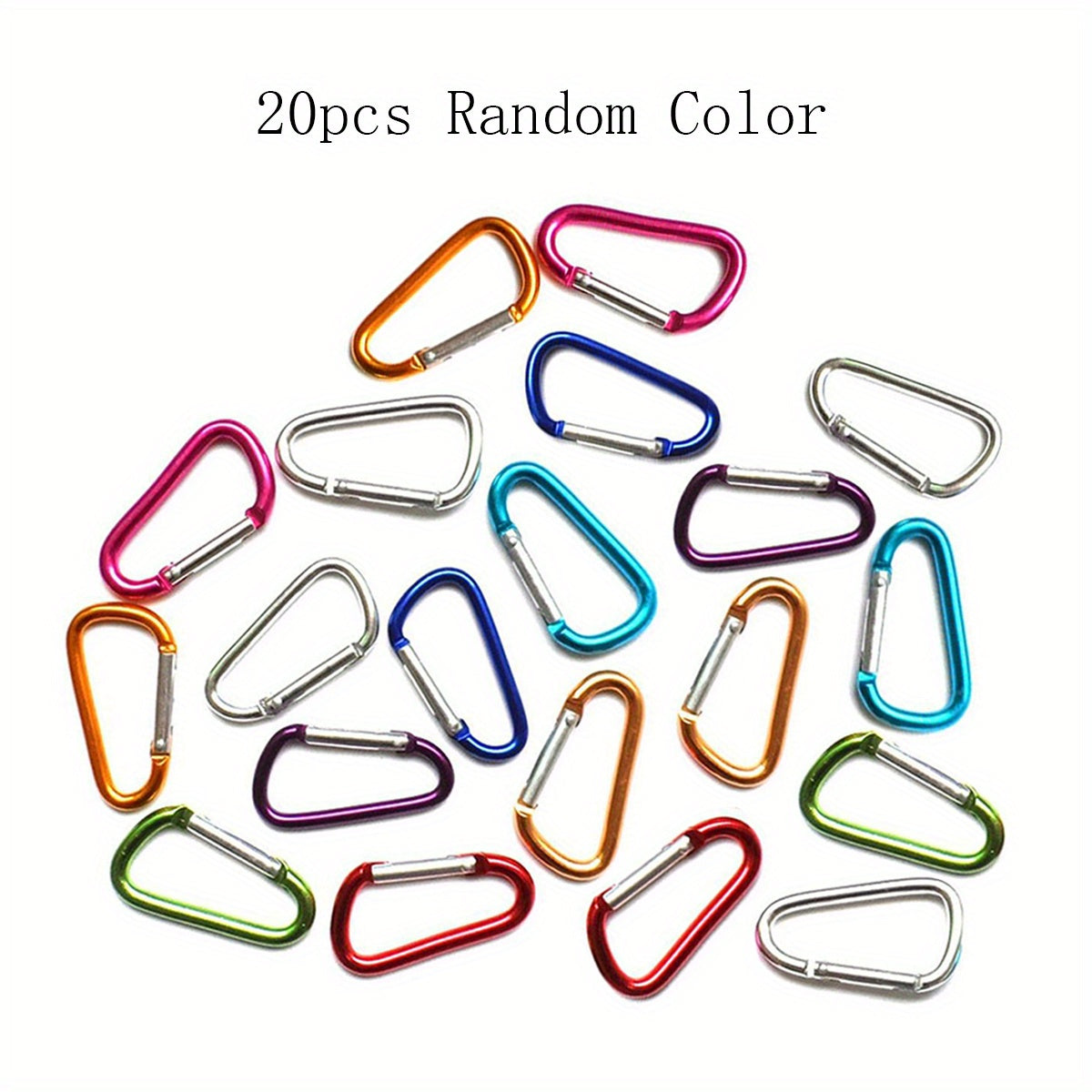 20pcs Aluminum D Ring Keychain Snap Hook Clip for Camping