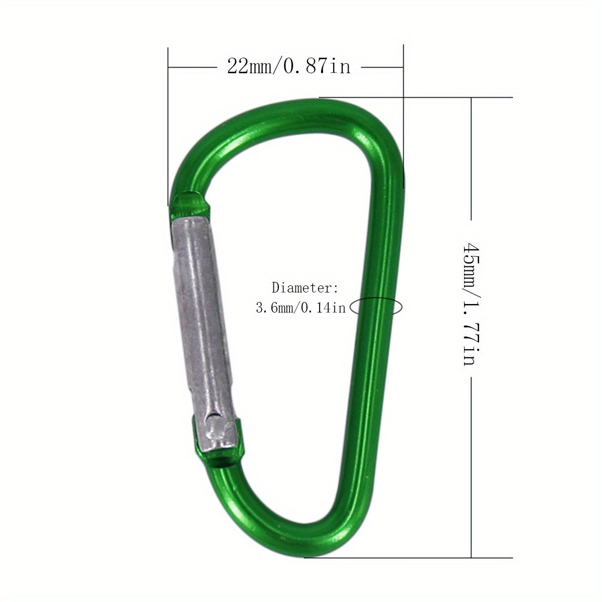 20pcs Aluminum D Ring Keychain Snap Hook Clip for Camping