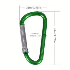 20pcs Aluminum D Ring Keychain Snap Hook Clip for Camping