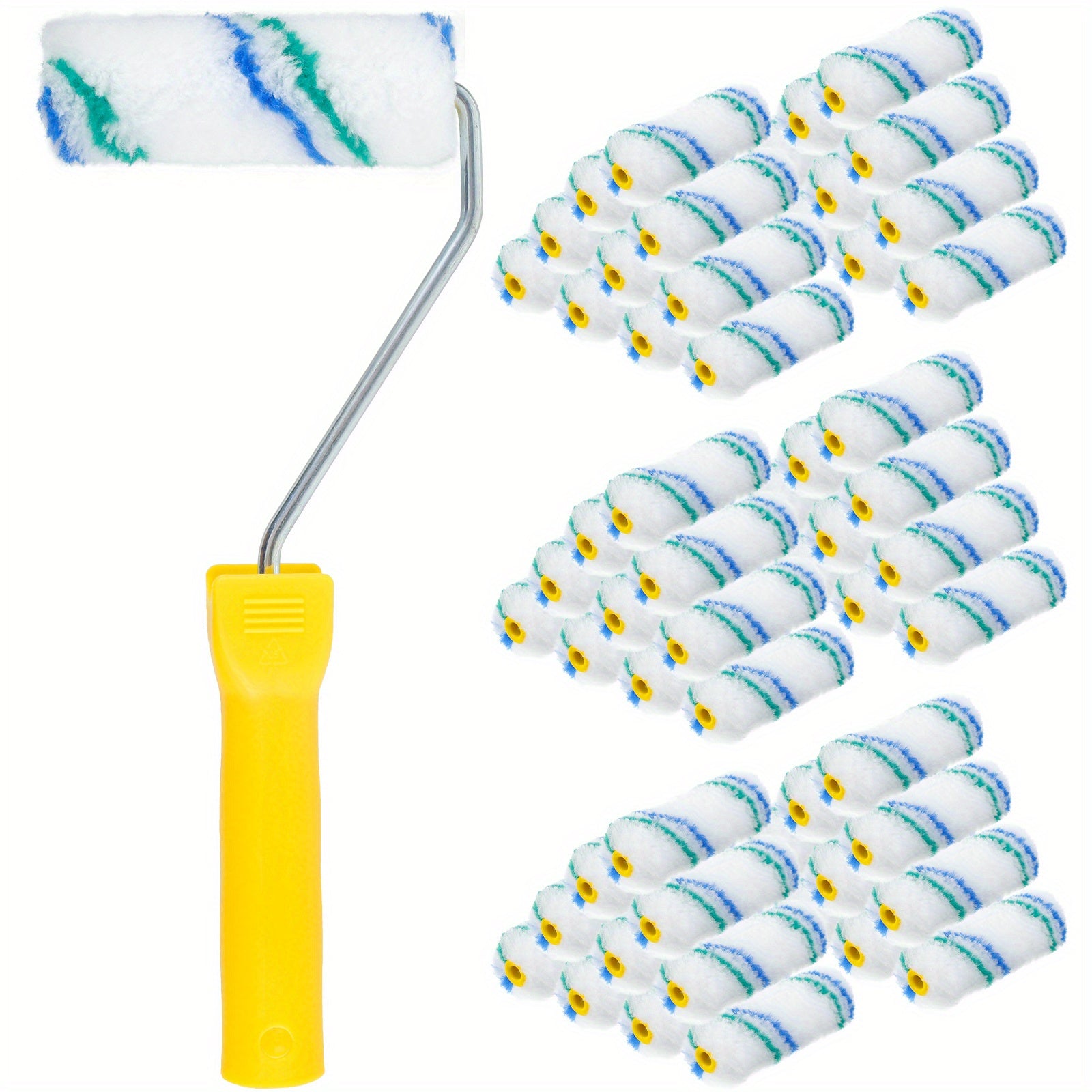 61pcs Mini Paint Roller Covers Kit Small Paint Rollers 10-16 Cm