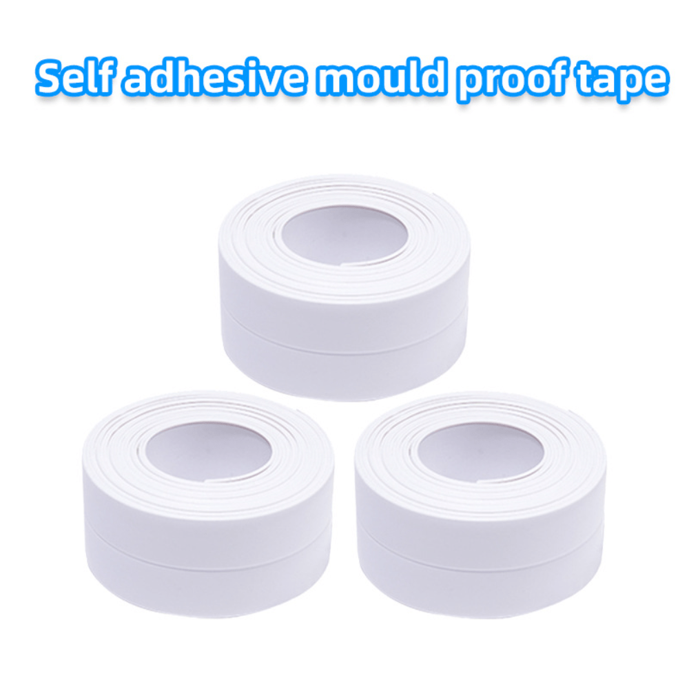 2pcs 3.2m PVC Sealing Strip Kitchen Bathroom Double-sided Sponge Paste