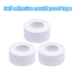 2pcs 3.2m PVC Sealing Strip Kitchen Bathroom Double-sided Sponge Paste