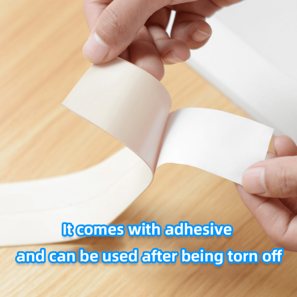 2pcs 3.2m PVC Sealing Strip Kitchen Bathroom Double-sided Sponge Paste