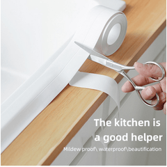 2pcs 3.2m PVC Sealing Strip Kitchen Bathroom Double-sided Sponge Paste