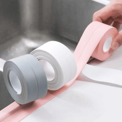 2pcs 3.2m PVC Sealing Strip Kitchen Bathroom Double-sided Sponge Paste