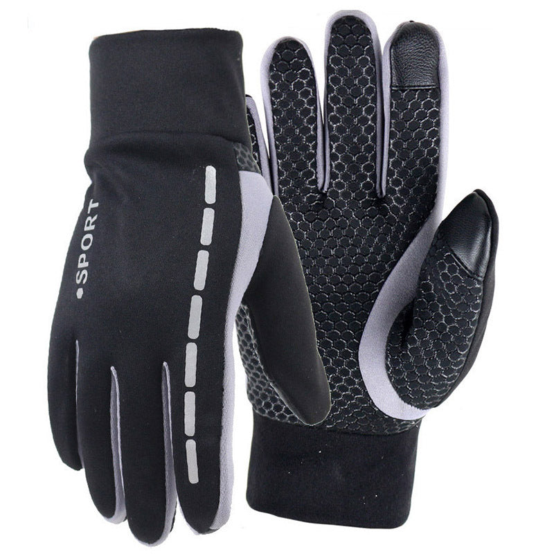 Windproof Fleece Cycling Gloves Waterproof Touch Screen Anti-slip Gloves