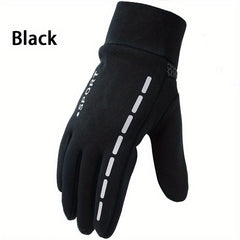 Windproof Fleece Cycling Gloves Waterproof Touch Screen Anti-slip Gloves