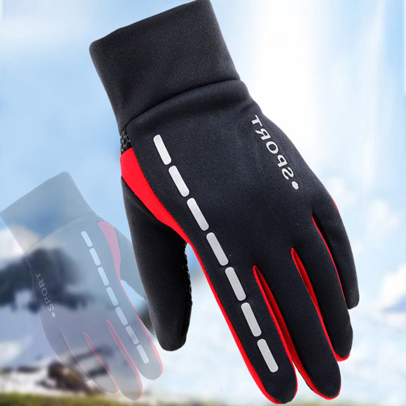 Windproof Fleece Cycling Gloves Waterproof Touch Screen Anti-slip Gloves