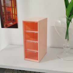 1pc Transparent Drawer Four grid Desktop Storage Box For Cosmetics